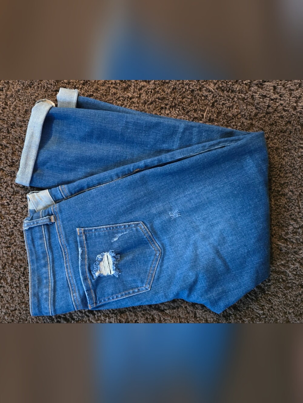 Dex Women’s Distressed Boyfriend Jeans - Mid Blue